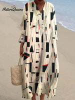 Women's Abstract Colorful Geometric Art Print Dress