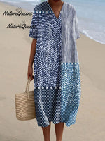 Women's Abstract Polka Dot Stripe Art Print Dress