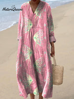 Women's Vintage Colorful Fish Art Print Dress