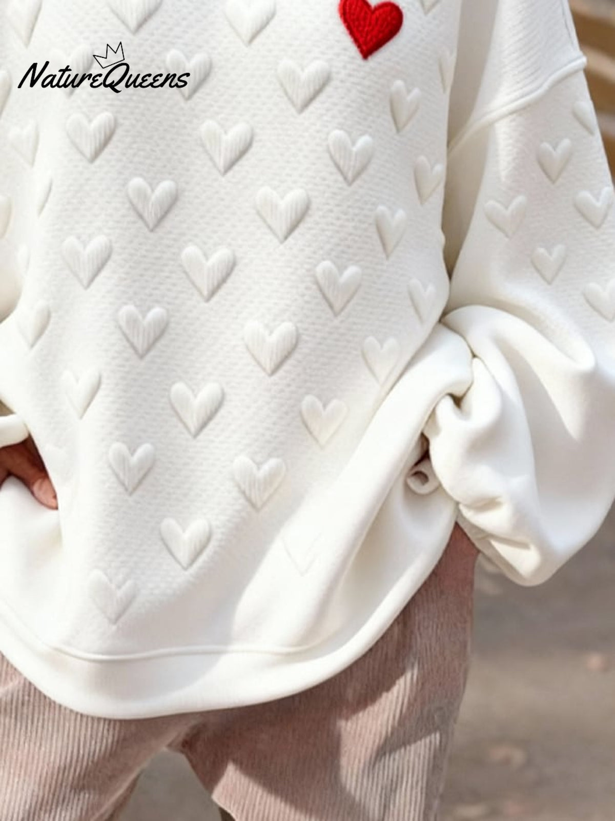 Women's Casual Knitted Jacquard Heart-Patterned Valentine's Day Sweatshirt