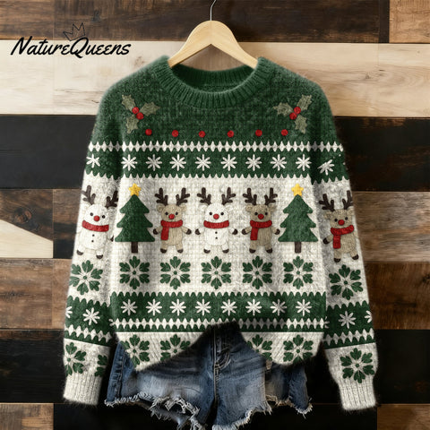 Women's  Winter Christmas Snowman Art Flannel Sweatshirt
