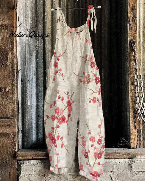 Plum Blossom Art Japanese Retro Jumpsuit