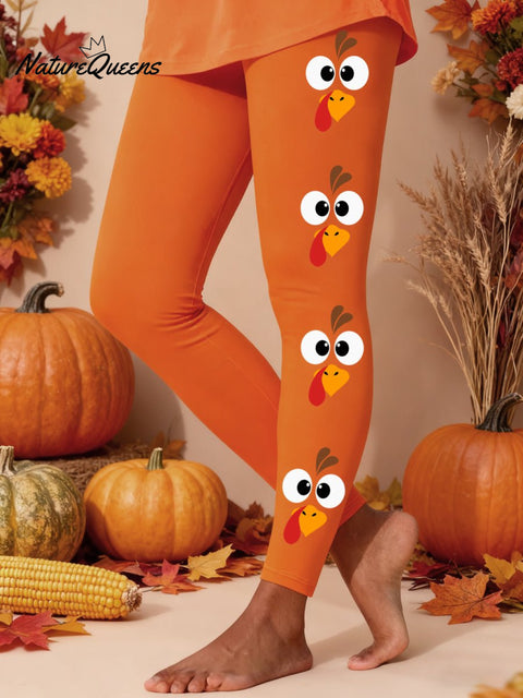 Women'S Thanksgiving Print Flannel Leggings