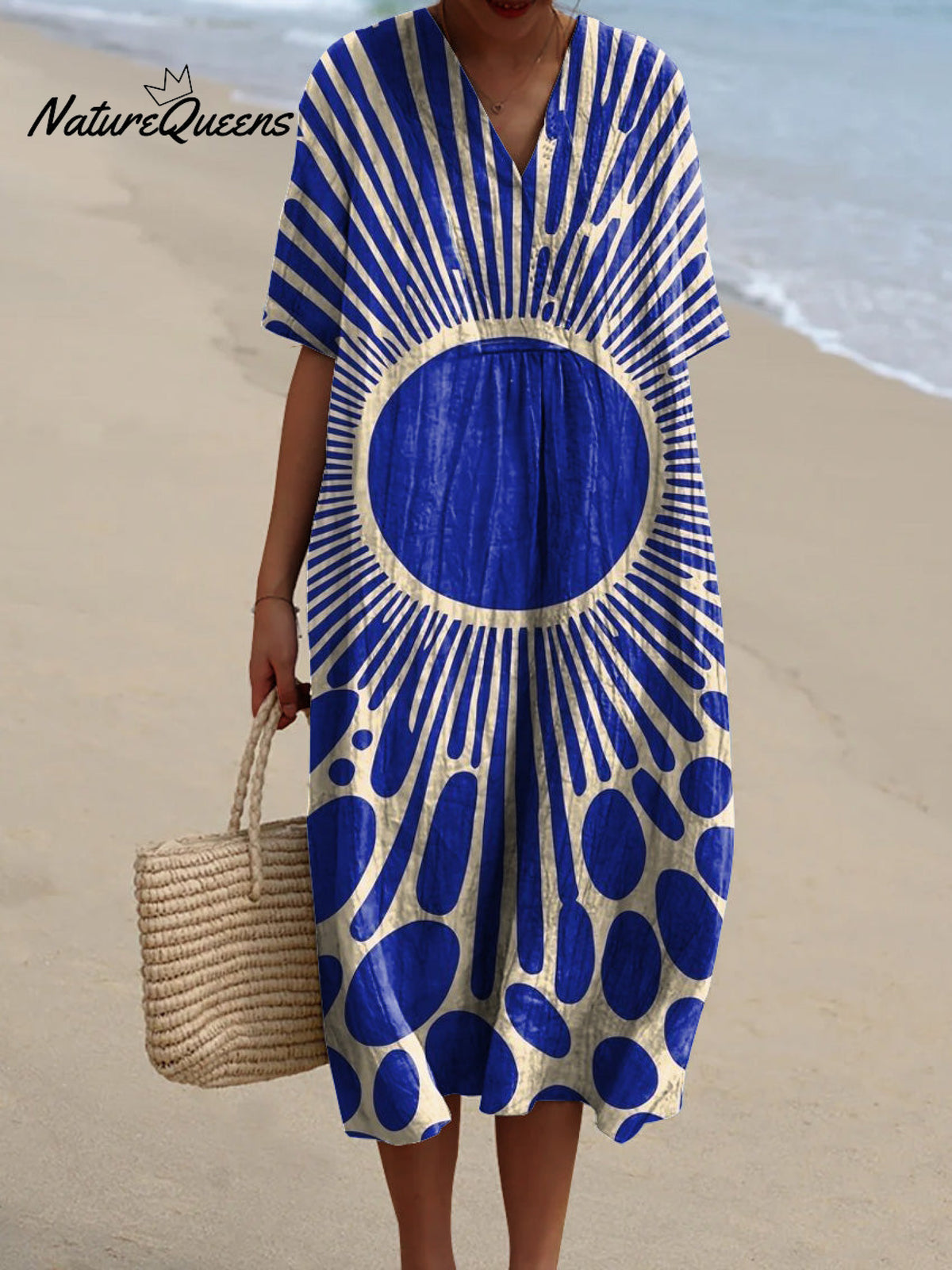 Creative Geometric Art Printed Women's Flowy Dress