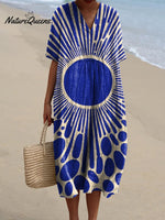 Creative Geometric Art Printed Women's Flowy Dress