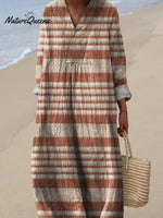 Minimalist Strip Pattern Printed Women's Dress