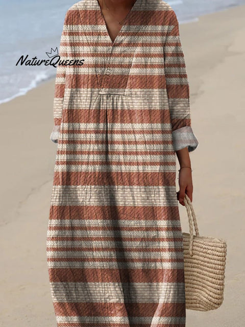 Minimalist Strip Pattern Printed Women's Dress