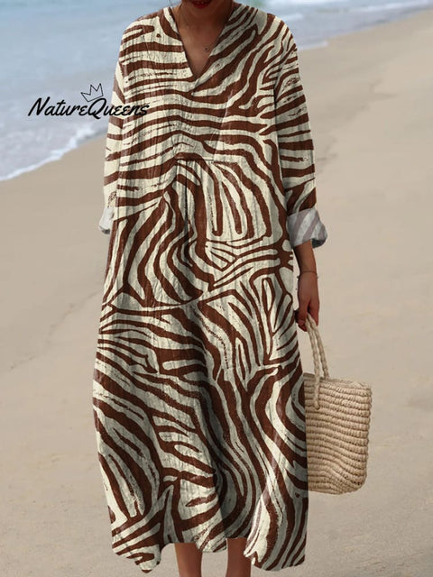 Safari Zebra Pattern Printed Women's Dress