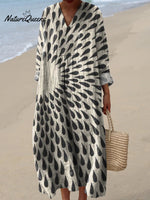 Geometric Solar Art Printed Women's Dress