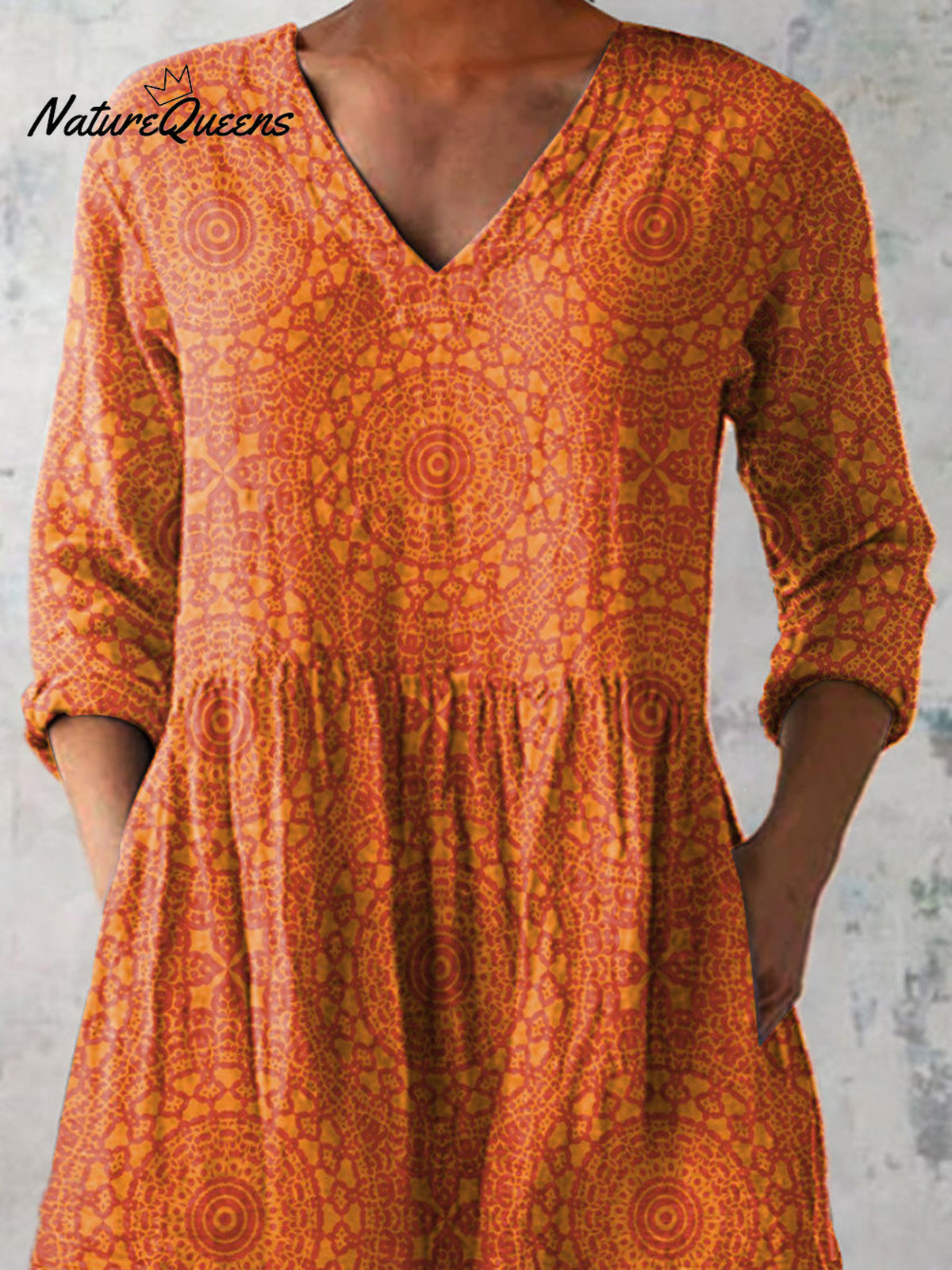 Summer Ethnic Pattern Printed Women's Casual Linen V-Neck Shirt