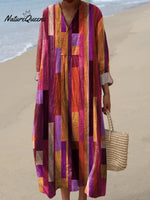 Summer Color Geometric Pattern Printed Women's Dress