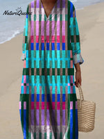 Colorful Geometric Pattern Printed Women's Dress