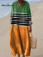 Minimalist Geometric Pattern Printed Women's Dress