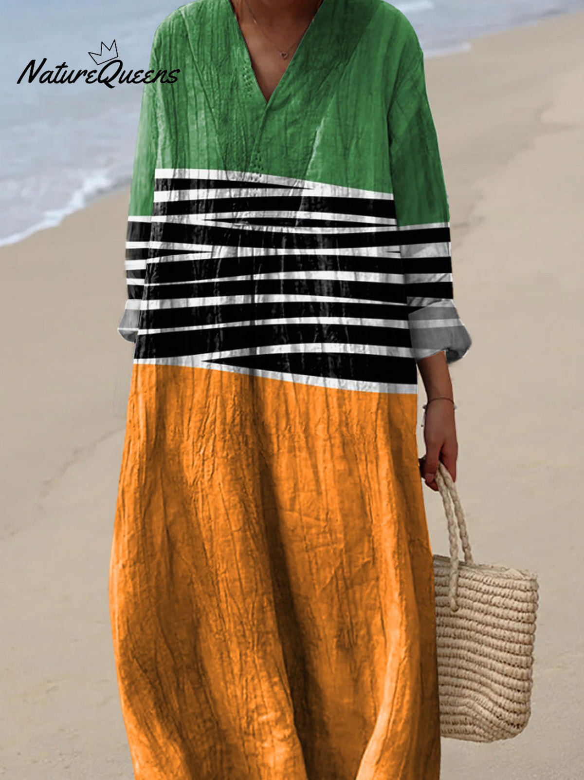 Minimalist Geometric Pattern Printed Women's Dress