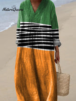 Minimalist Geometric Pattern Printed Women's Dress