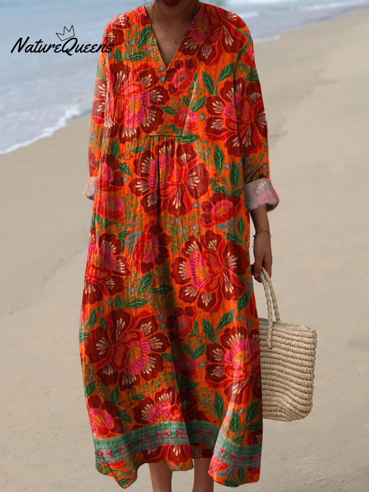 Ethnic Style Summer Floral Pattern Printed Women's Dress