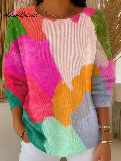 Women's Beautiful Colorful Graffiti Painting Art Print Casual Pullover Sweater