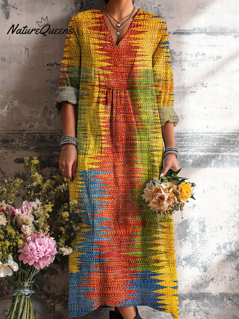 Women's Abstract Multicolor Graffiti Painting Art Print Dress