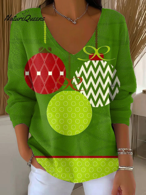 Women's Beautiful Cute Christmas Gift Painting Art Print Casual Pullover Sweater