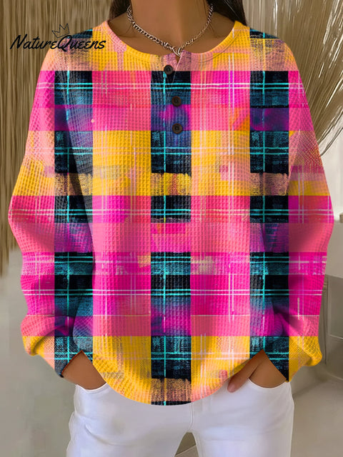 Women's Beautiful Multicolor Striped Art Print Casual Cotton Shirt