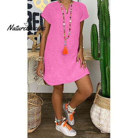 Mabel - Casual Dress | 50% Discount! Pink / S