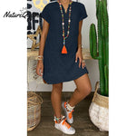 Mabel - Casual Dress | 50% Discount! Dark Blue / S