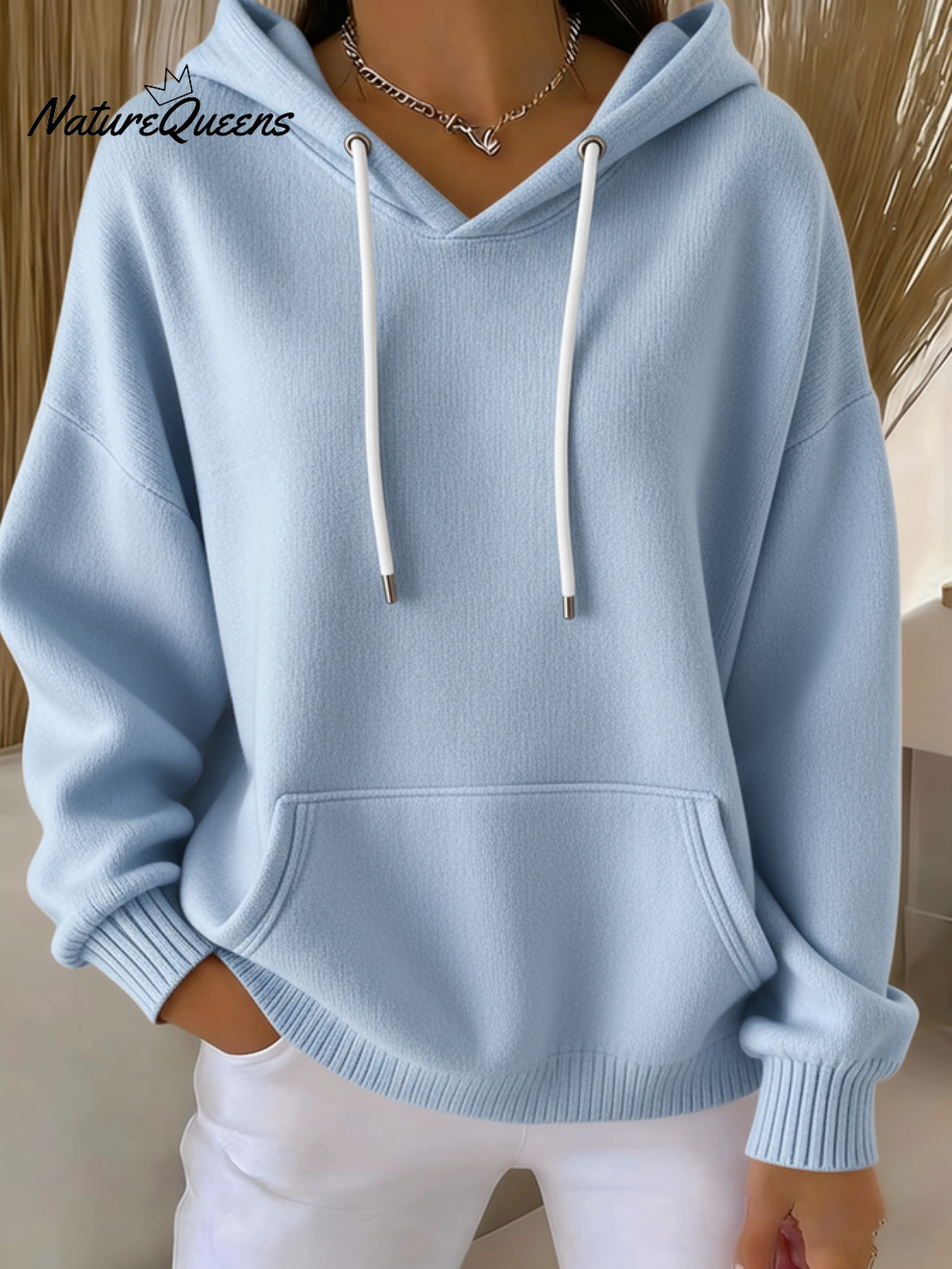 Women's Casual kint Jacquard Multicolor Hoodie