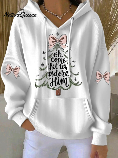 Women's “Oh Come Let Us Adore Himâ€?Print Casual Sweatshirt