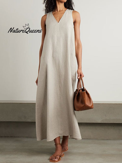Women's Simple Solid Color Sleeveless Dress