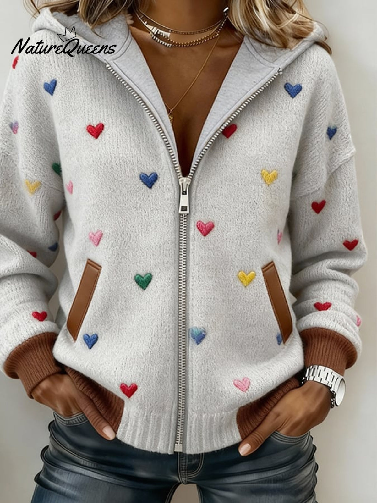 Women'S Casual Color-Blocked Patchwork Jacket