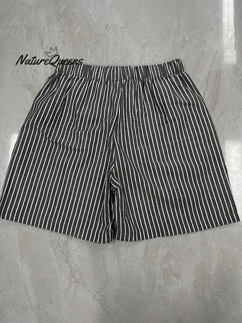 Classic Stripe Relaxed Baggy Shorts