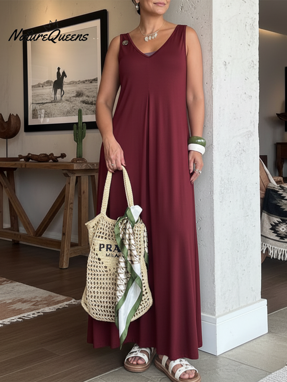 Comfortable Reversible Stretch V-neck Dress