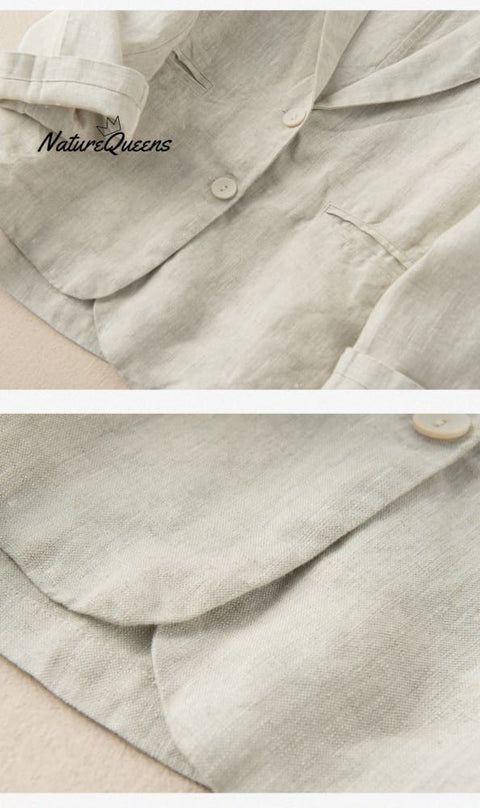 Casual thin cotton linen jacket