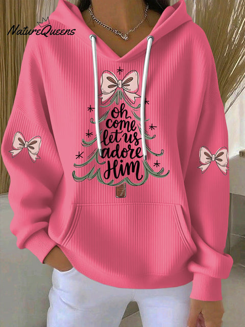 Women's “Oh Come Let Us Adore Himâ€?Print Casual Sweatshirt