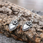 Retro Heart-shaped Flower Earrings