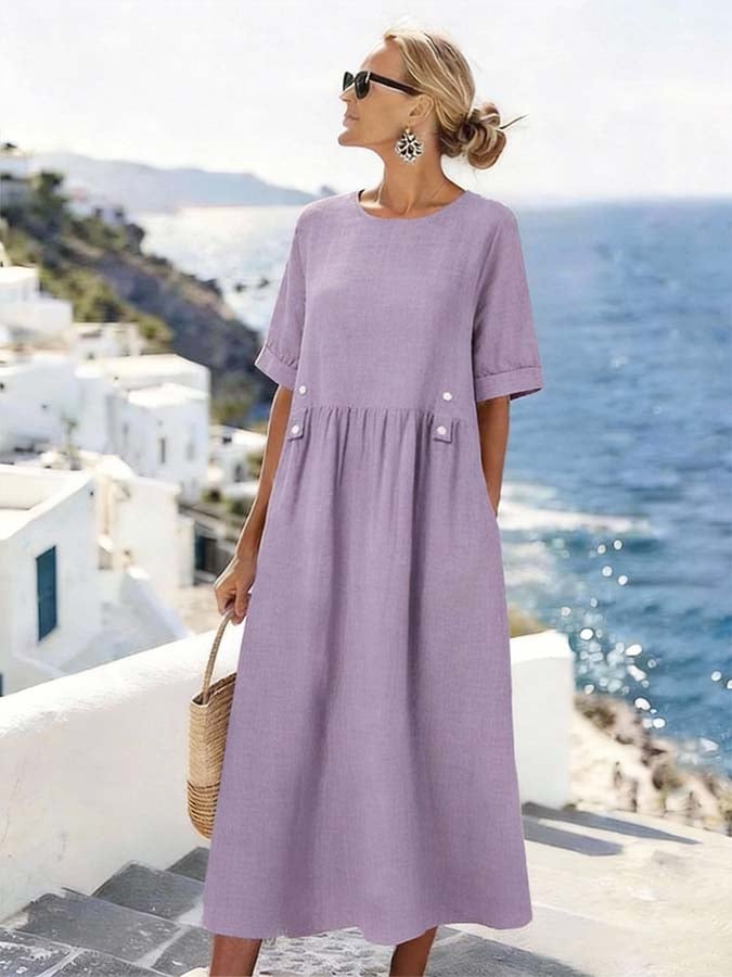 Women'S Casual Solid ColorDress