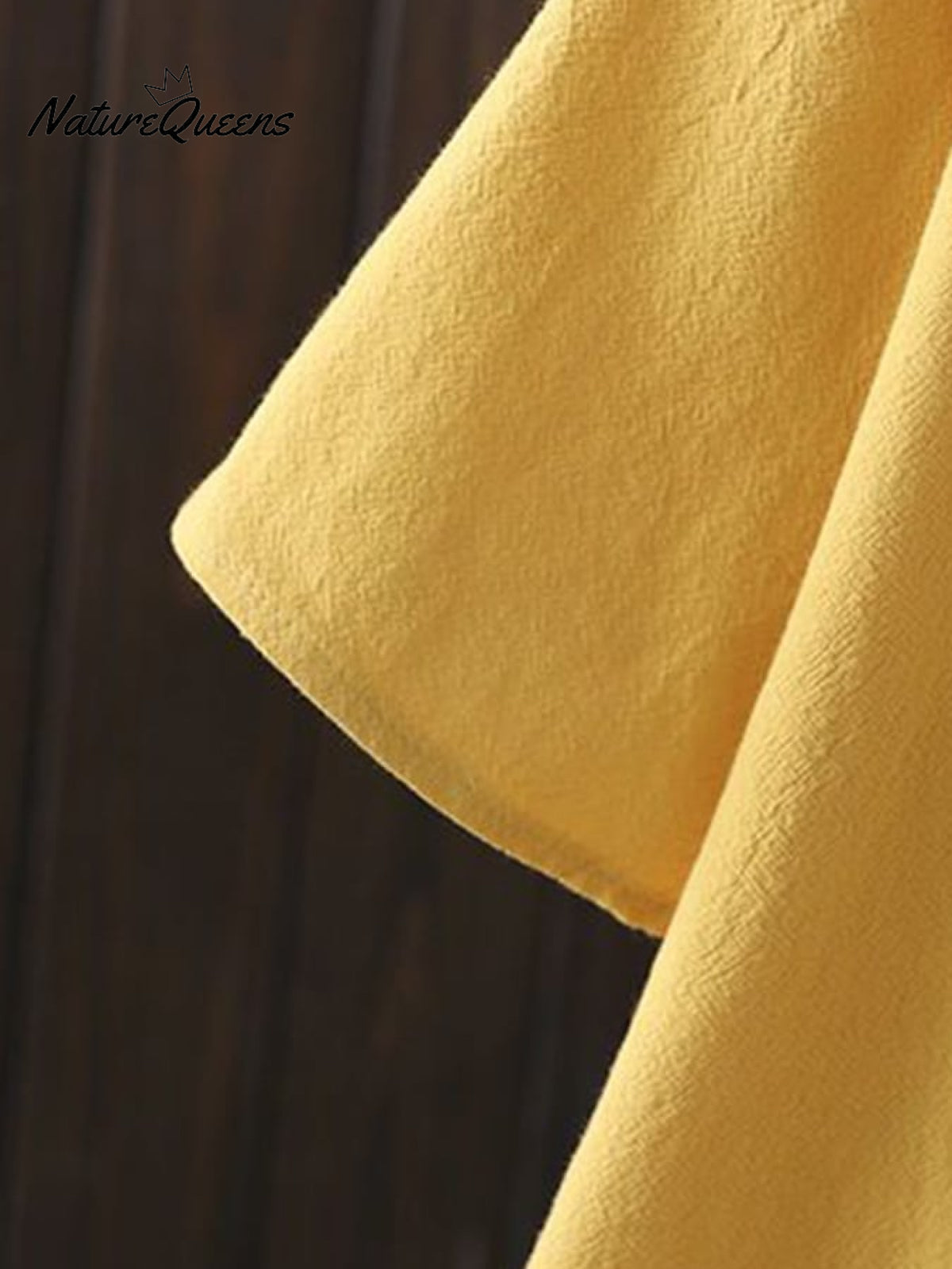 Women’s Solid Color Cotton And Linen Round Neck Button Short Sleeve Irregular Slit At Hem Blouse