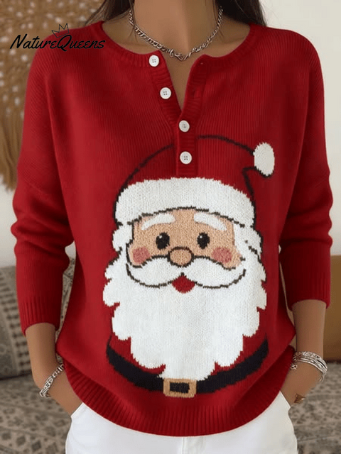 Women's Santa Claus Print Top