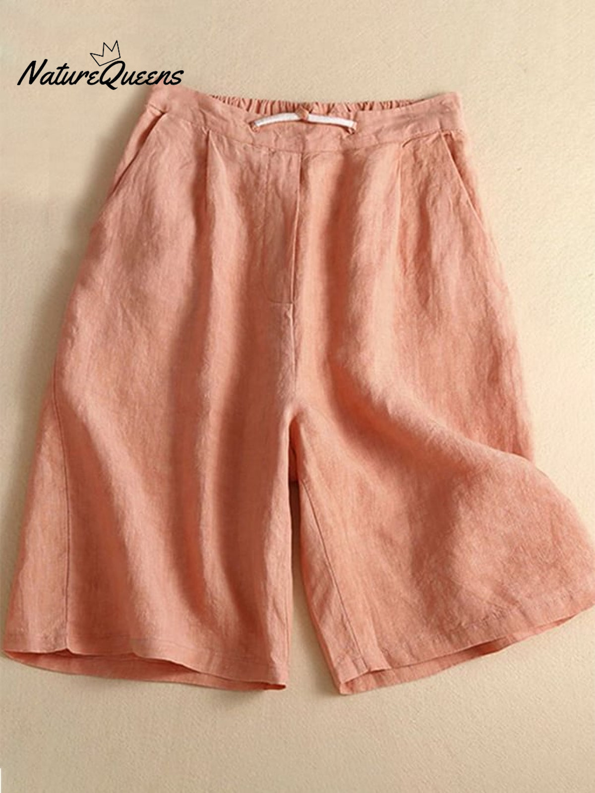 Loose Casual Cotton Linen Wide Leg Capris