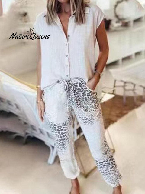 Cotton&Linen Loose Lapel Blouse