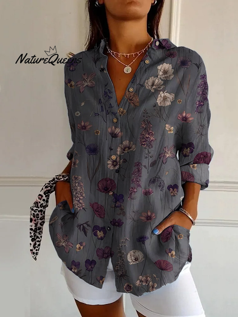 Casual Floral Long Sleeve Shirt