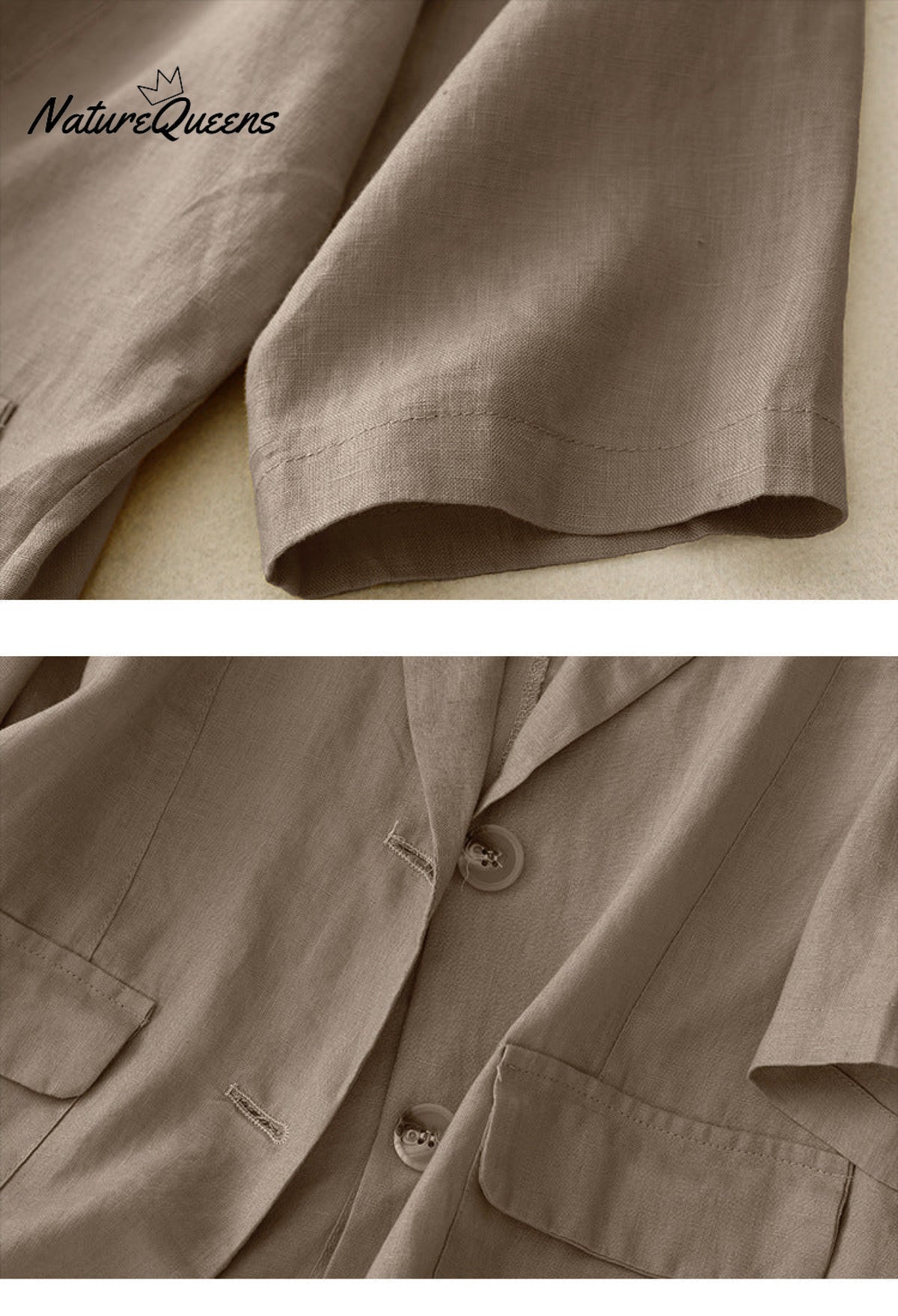 All-match casual button-down cotton linen jacket