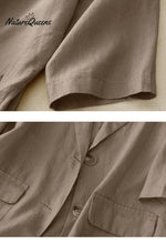 All-match casual button-down cotton linen jacket