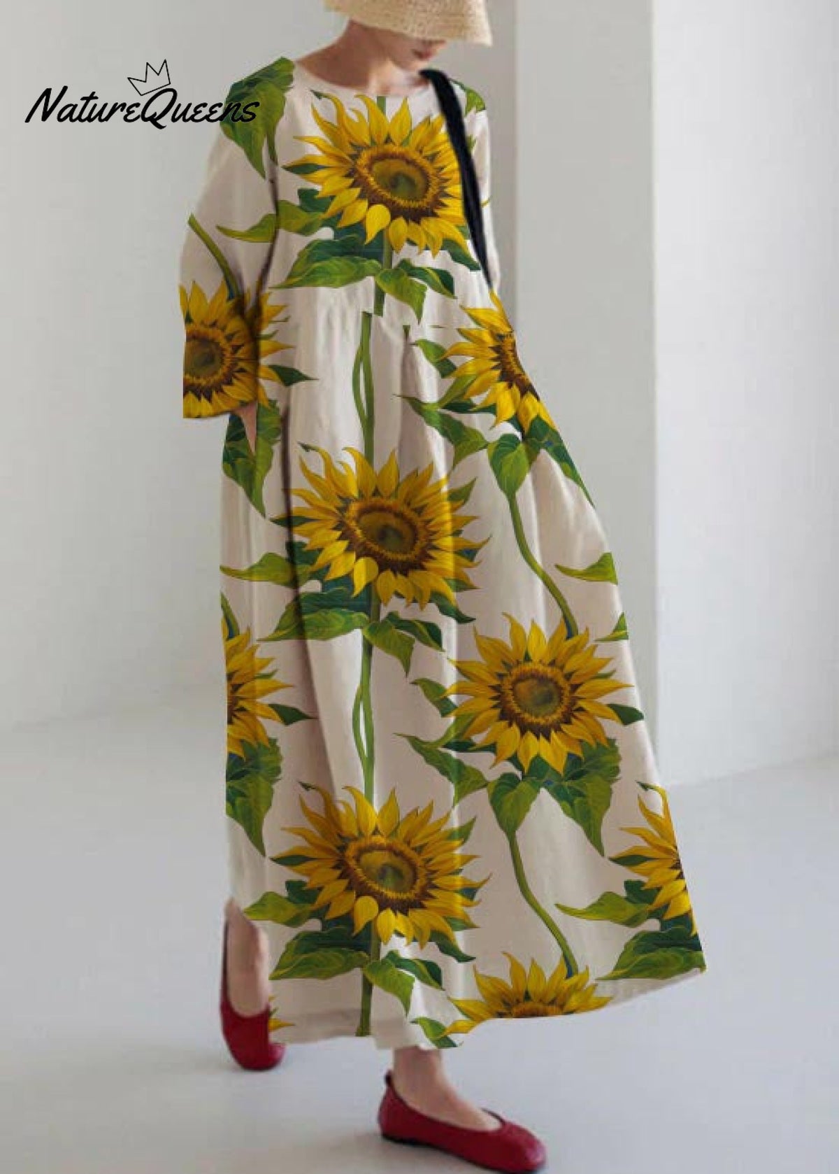 Apricot Cotton Dresses Pockets Patchwork Spring Apricot - Sunflower / S(Fit For Eu 38 - 40 Us 6 - 8