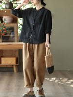 Women Artsy Spring Embroidery Lace 100%Cotton Shirt