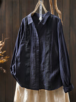 Women Spring Artsy Lace Spliced 100%Cotton Shirt