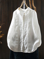 Women Spring Artsy Lace Spliced 100%Cotton Shirt