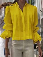 Women's Solid Color Lapel Long Sleeve Casual Loose Linen Cardigan Top