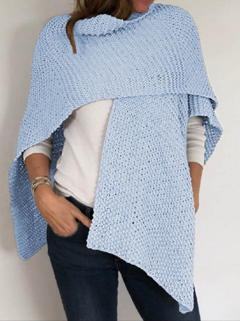 Women's Solid Color 3/4 Sleeve Casual Loose Knit Cardigan