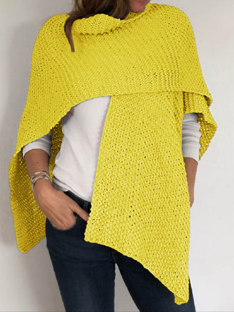 Women's Solid Color 3/4 Sleeve Casual Loose Knit Cardigan